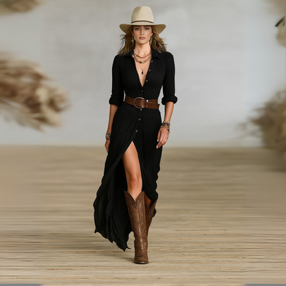 Elegant Long Sleeve Maxi Dress