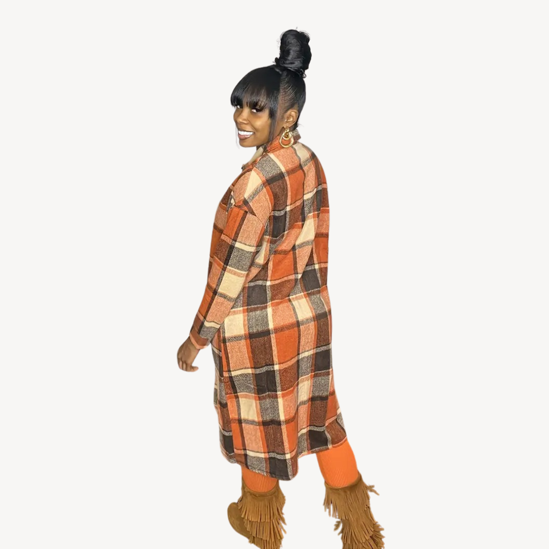 Checked Casual Women's Shirt Dress