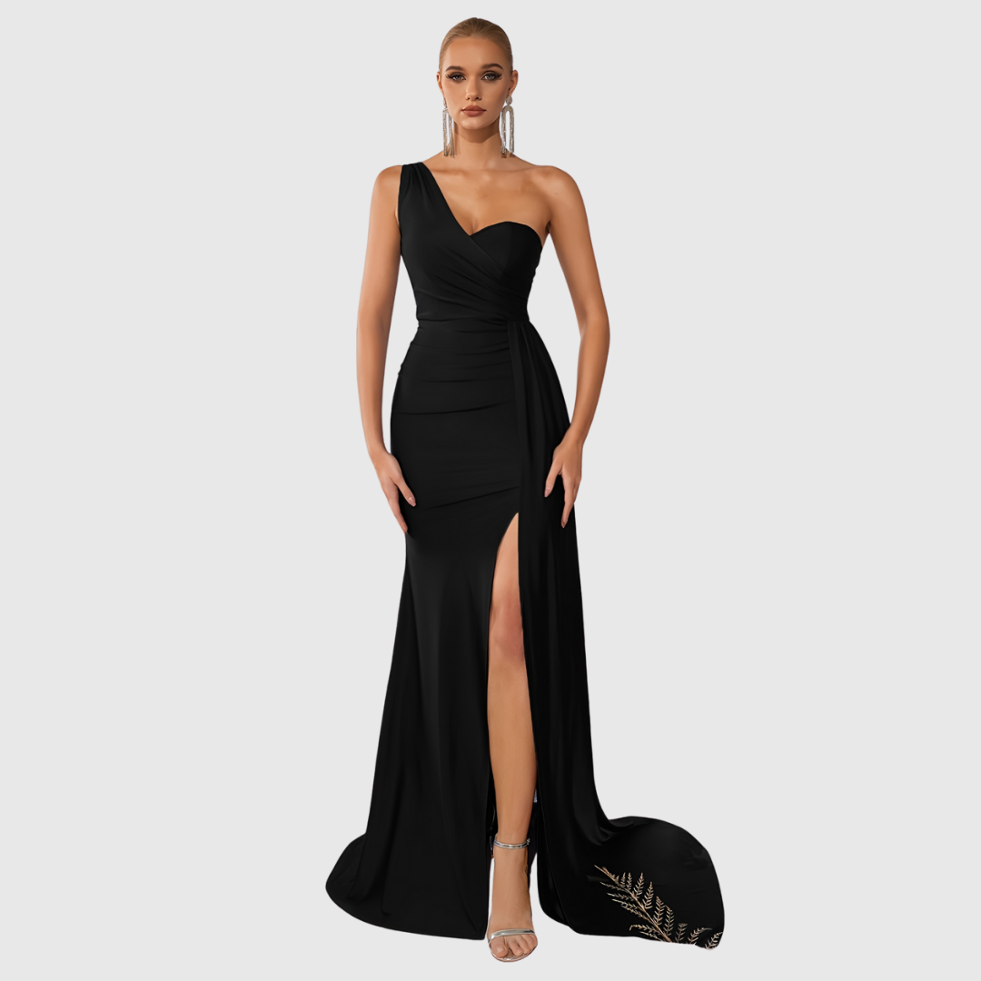Asymmetrical Floor Length Evening Dress
