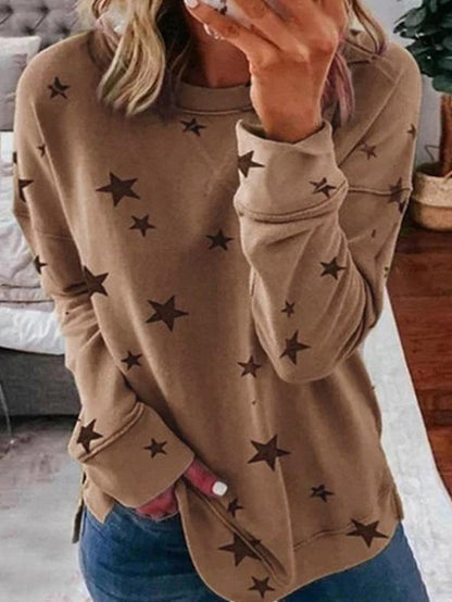 Warm Star Print Women's Sweatshirt