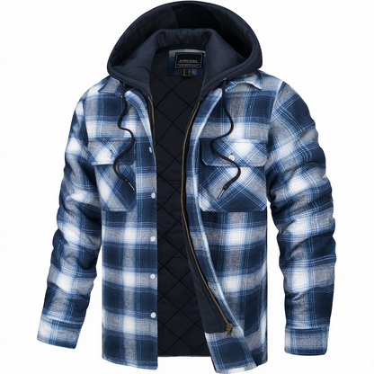 Hooded Flannel Shirt Jacket for Men