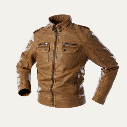 Classic Mens Leather Motorcycle Jacket