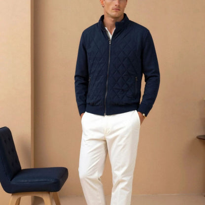 Classic Navy Quilted Mens Jacket