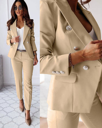 Classic Two-Button Ladies Business Suit