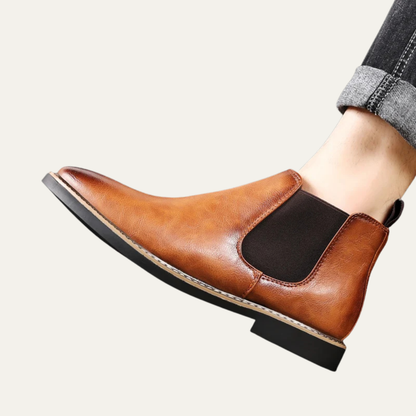 Classic Men's Genuine Leather Ankle Boots