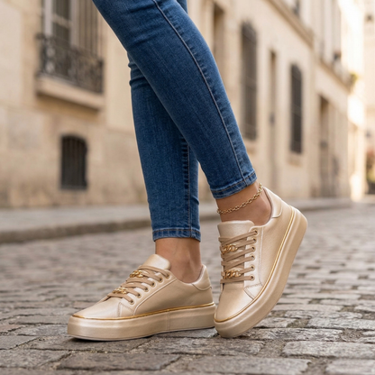 Comfy Lace Up Sneakers for Women Casual Style Shoes