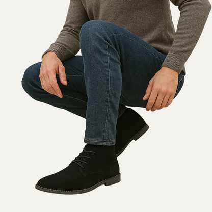 Simple Leather Ankle Boots for Men