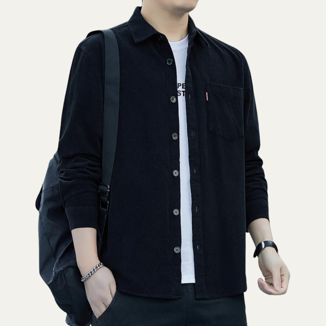 Rugged Textured Button Down Men's Shirt
