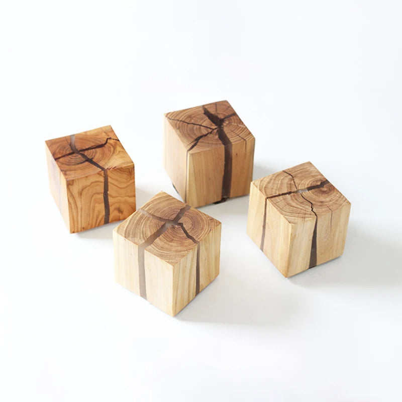 Natural Wooden Square Wall Lamp