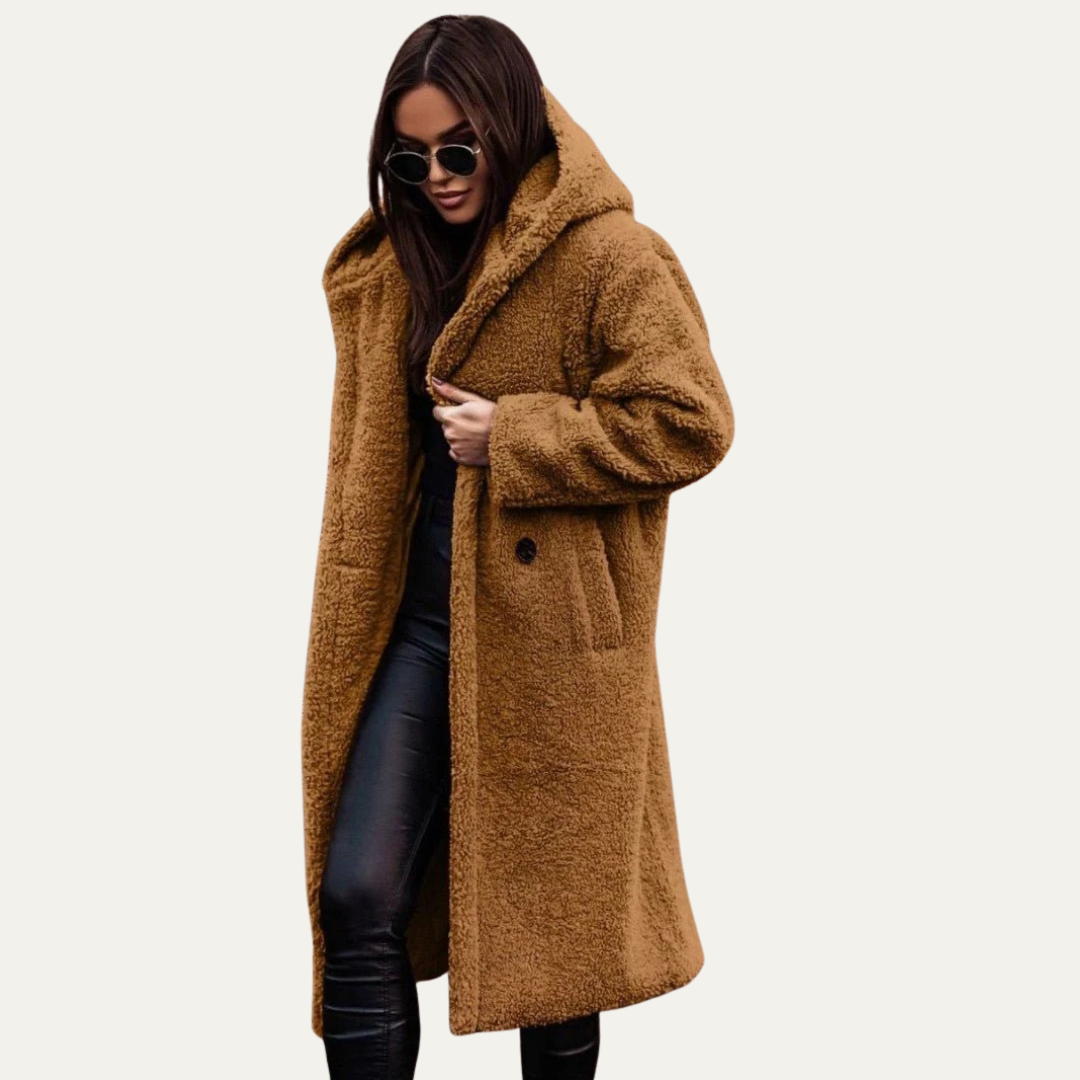 Ladies Large Faux Fur Parka Coat