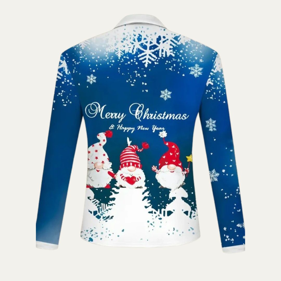 Men's Holiday Red Quarter Zip Sweater Polo