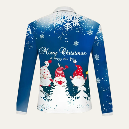 Men's Holiday Red Quarter Zip Sweater Polo