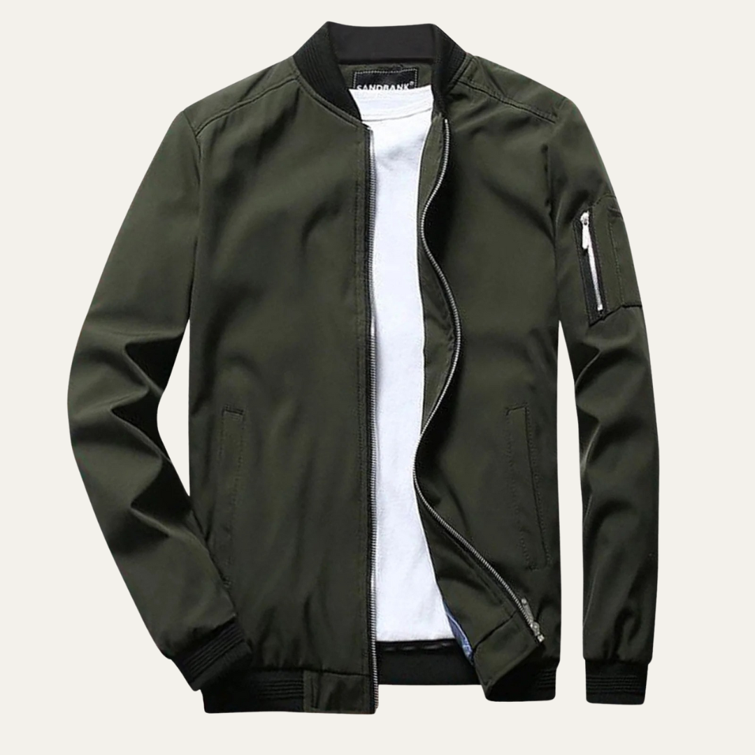 Men's Relaxed Fit Bomber Jacket with Zip Pockets - OutfitLondon