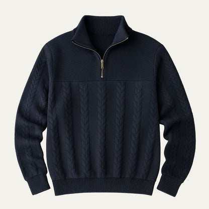 Classic Crew Neck Men's Cable Knit Sweater