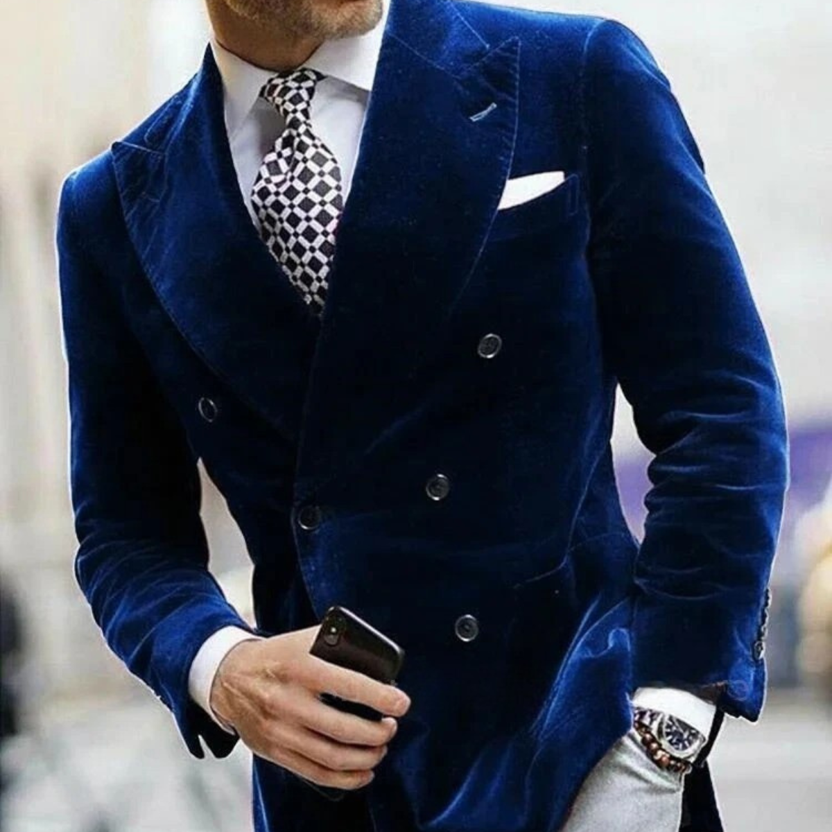Luxurious Mens Velvet Formal Tuxedo Jacket