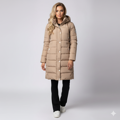 Warm Padded Women's Parka Coat with Hood