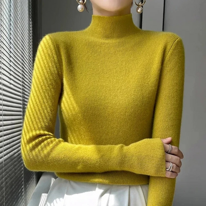 Cozy Fitted Ladies Wool Winter Sweater