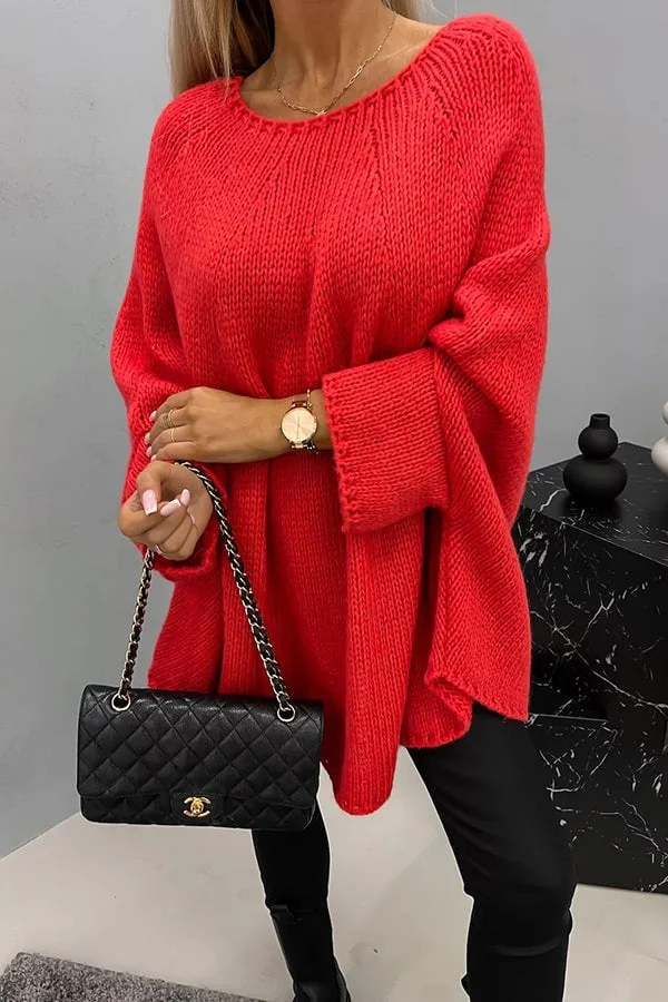 Cozy Ladies Oversized Crew Neck Jumper