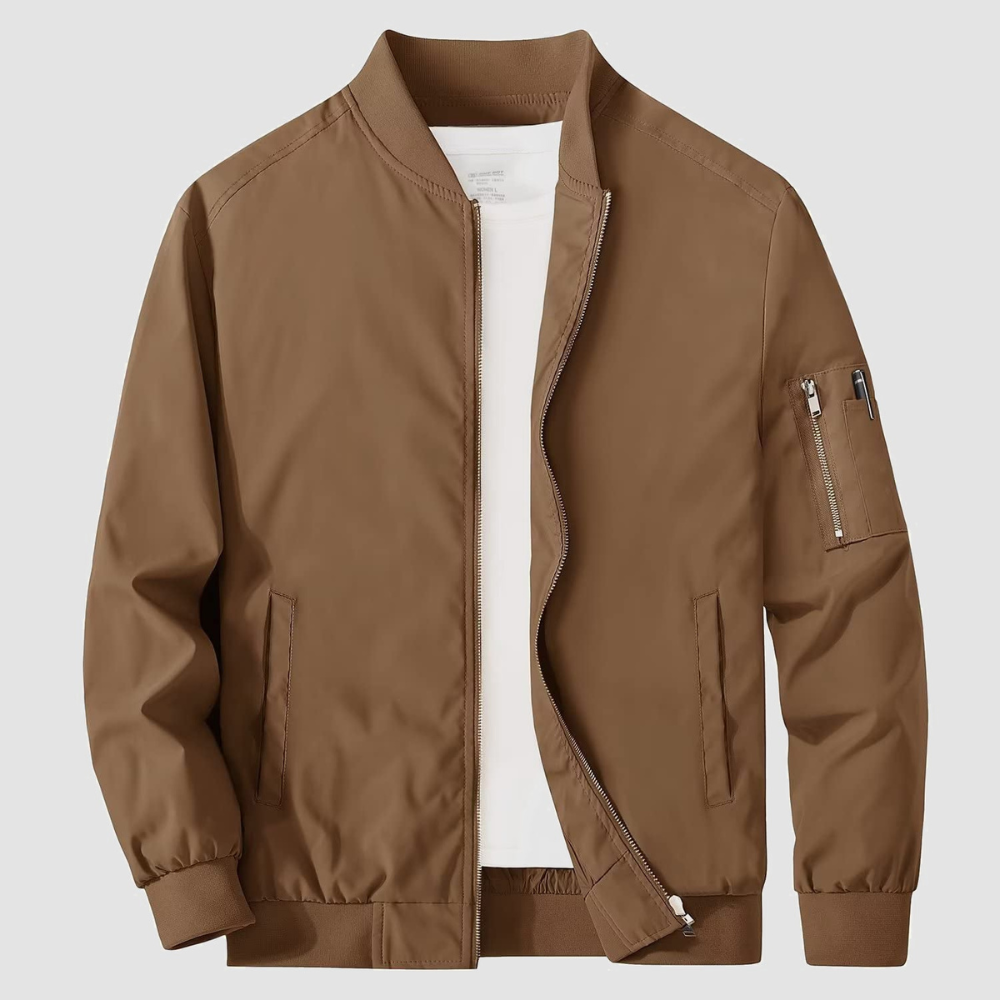 Men's Vintage Style Zip Up Bomber Coat