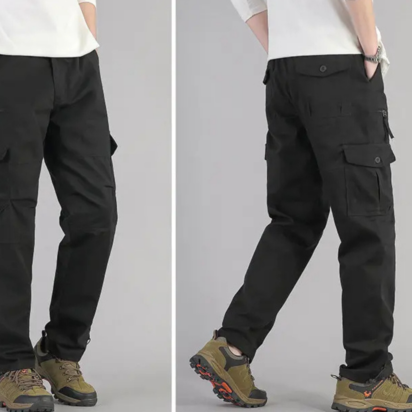 Comfortable Fit Cargo Pants with Stretch Waist