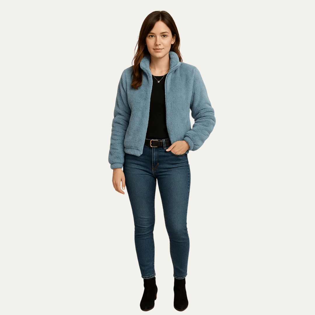 Soft Fuzzy Women's Short Teddy Jacket