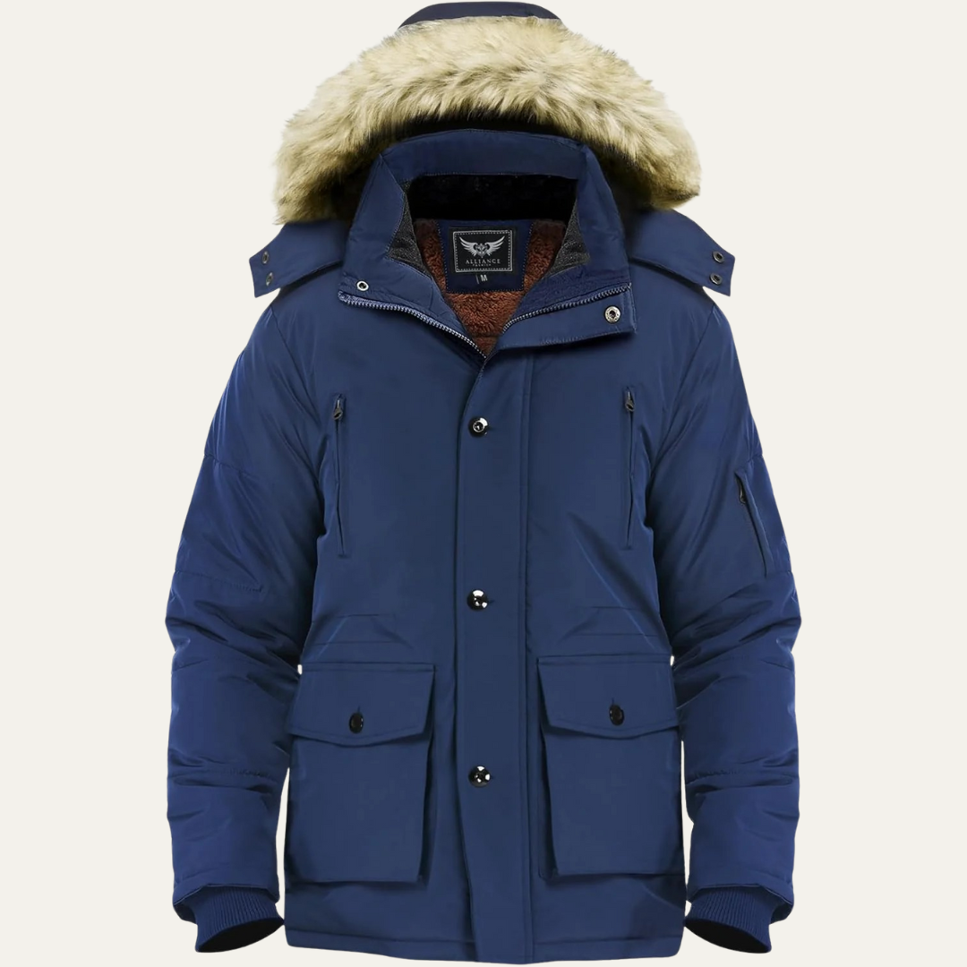 Warm Waterproof Men's Winter Coat with Hood