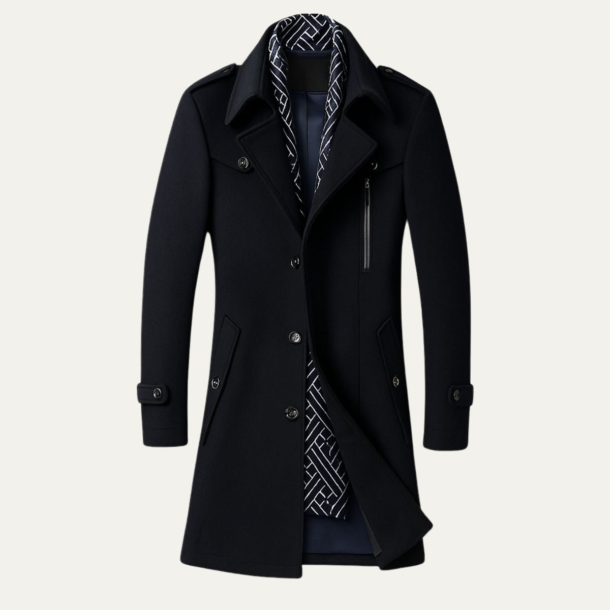 Classic Fit Mens Tailored Overcoat - OutfitLondon