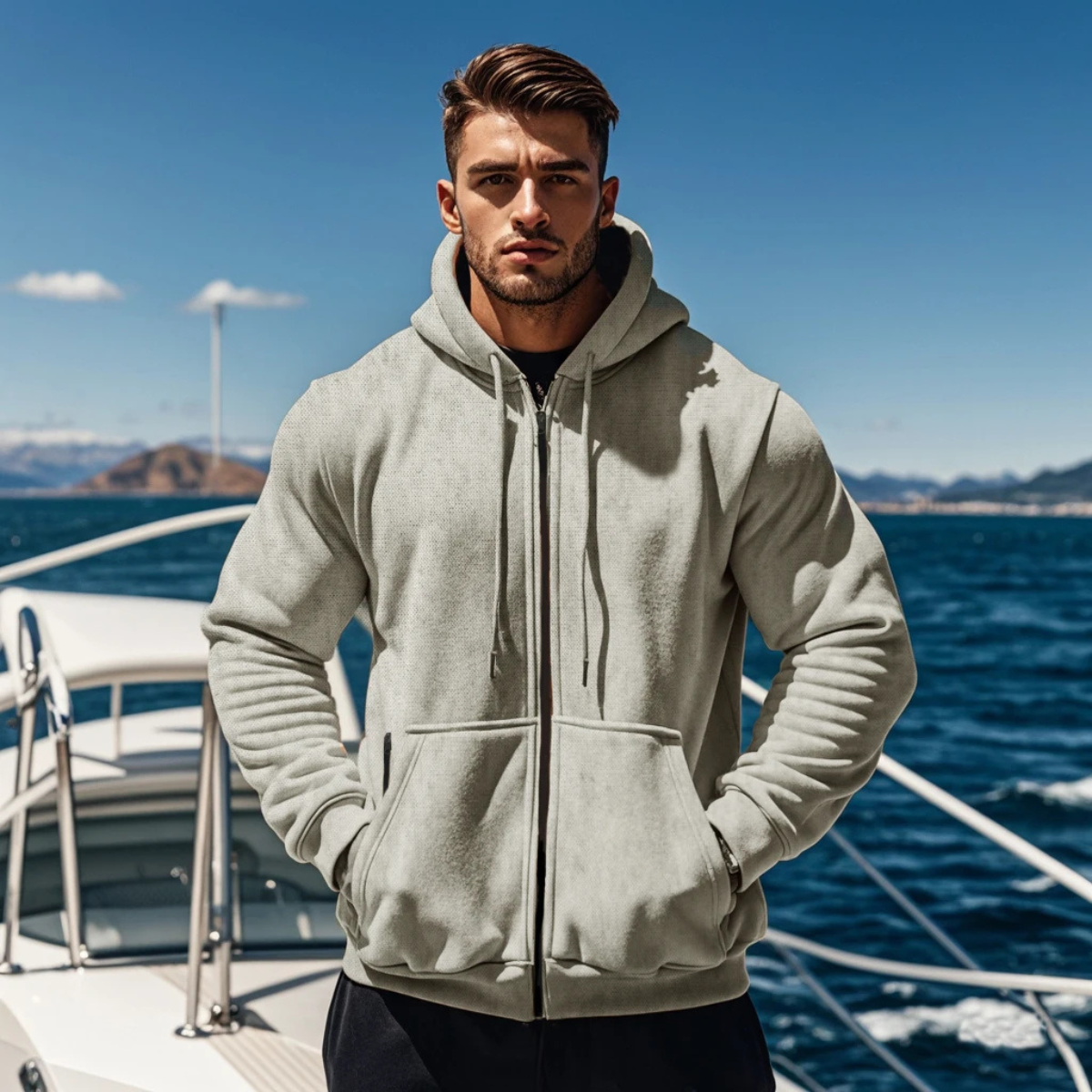 Cozy Men's Fleece Zip Up Hooded Jacket