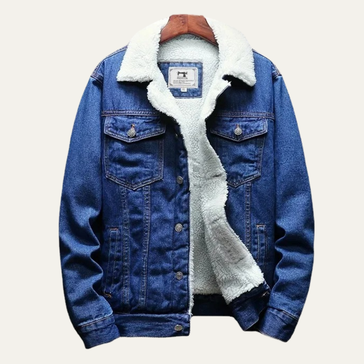 Warm Men's Fleece Lined Denim Coat