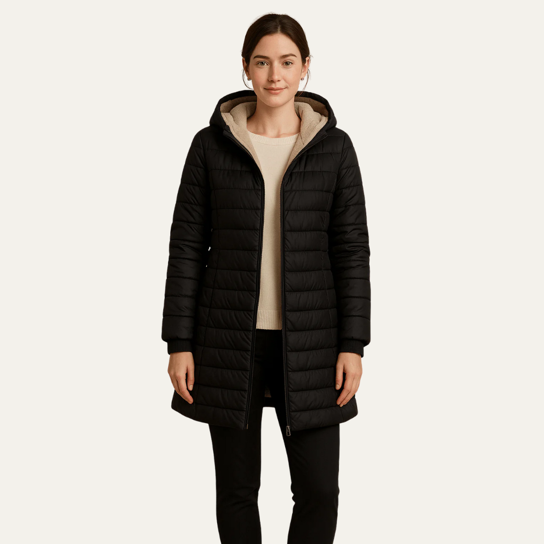 Warm Insulated Mid Length Puffer Jacket - OutfitLondon