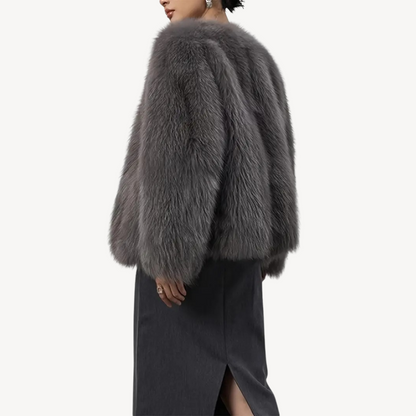 Ladies Warm Faux Fur Parka Coat