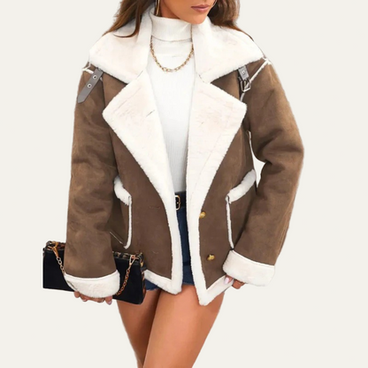 Short Faux Leather Biker Jacket