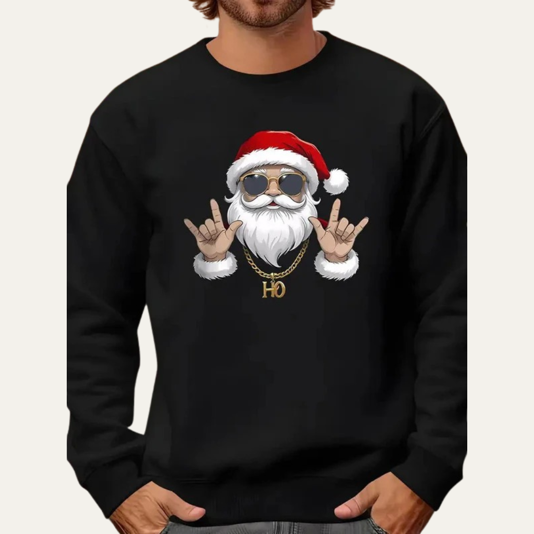 Fun Holiday Santa Mens Sweatshirt