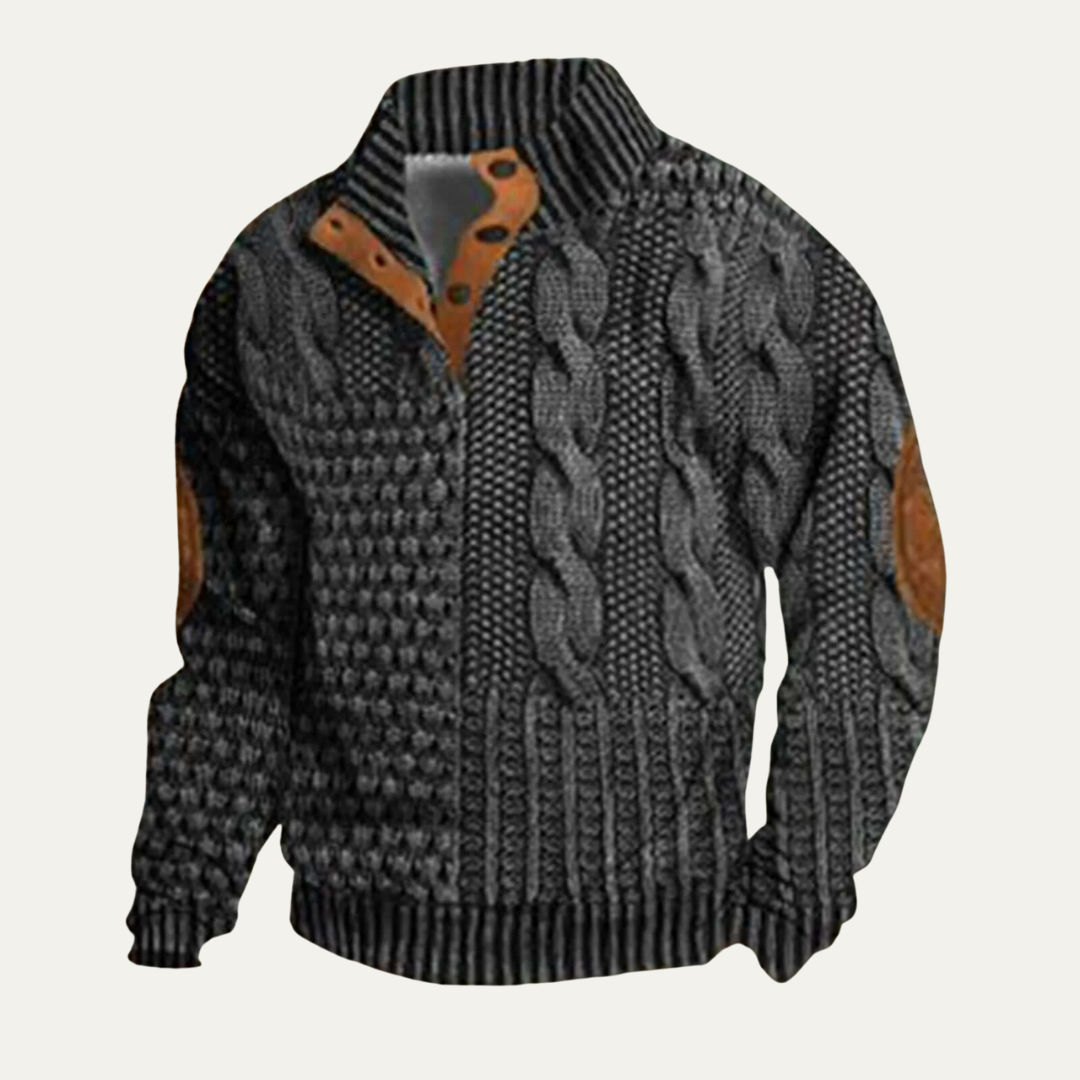 Men's Warm Padded Fleece Neck Sweater