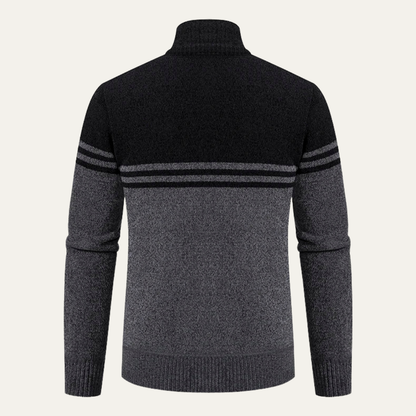 Warm Men's Cable Knit Fleece Lined Cardigan Sweater