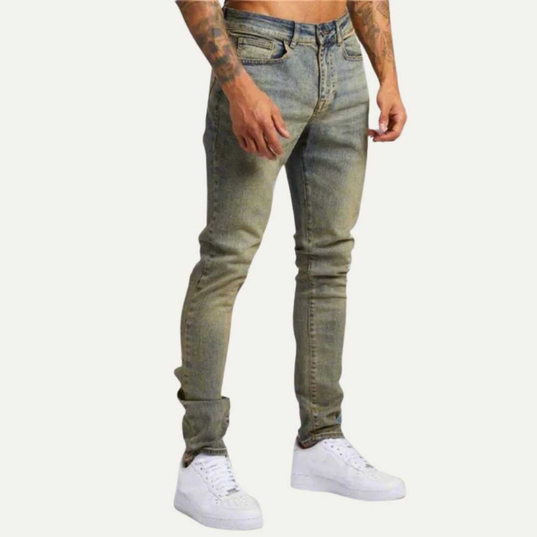 Men's Ripped Slim Fit Low Rise Jeans