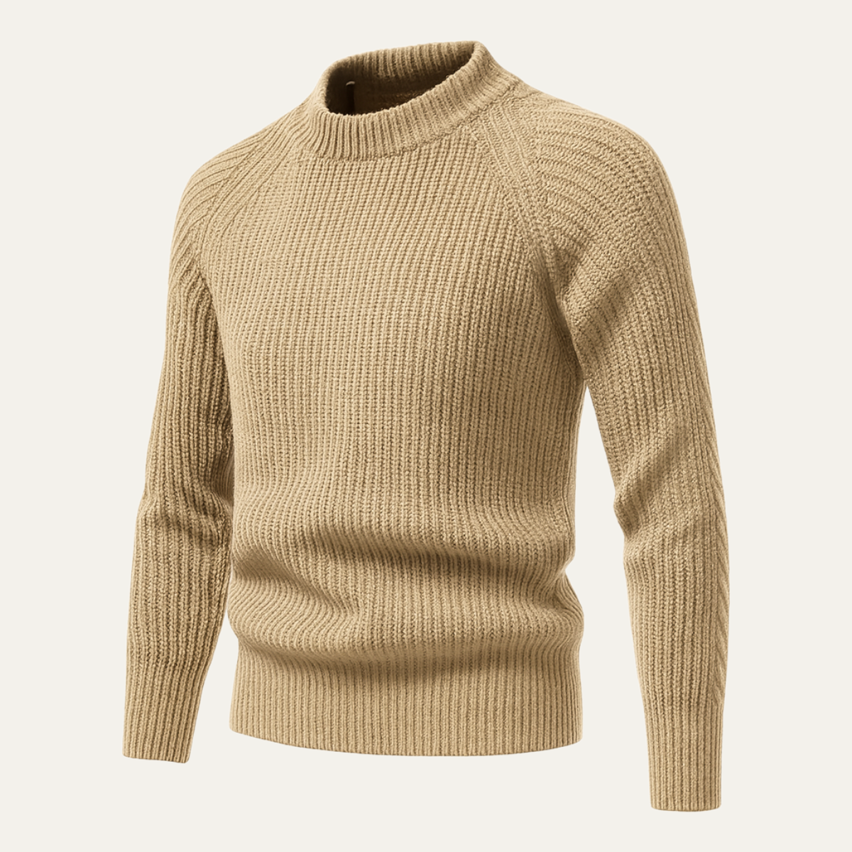 Men's Crew Neck Thick Cable Knit Jumper Sweater