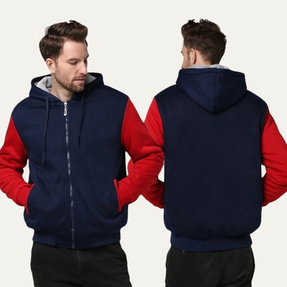 Warm Men's Fleece Hoodie with Sherpa Lining