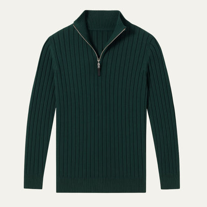 Men's Textured Quarter Zip Crew Neck Sweater