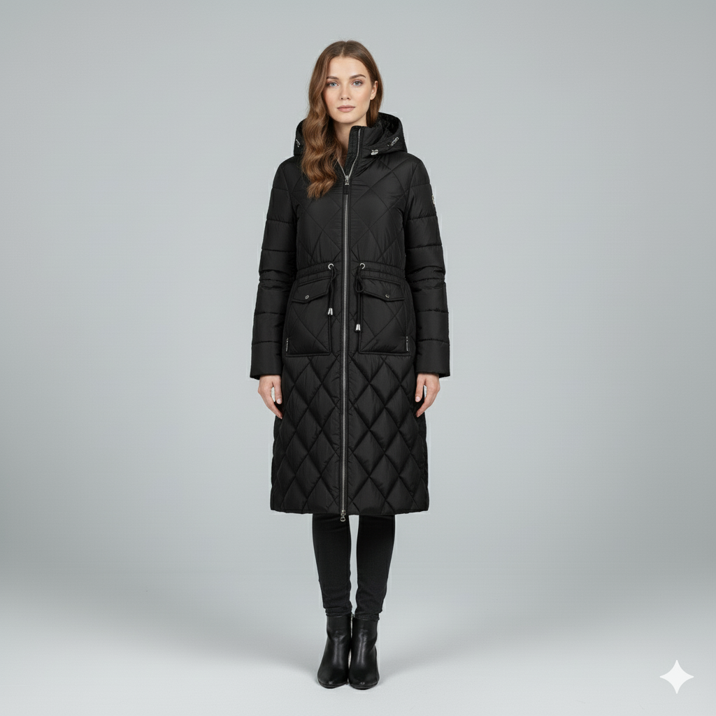 Warm Quilted Hooded Winter Parka for Women