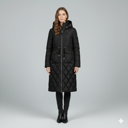 Warm Quilted Hooded Winter Parka for Women