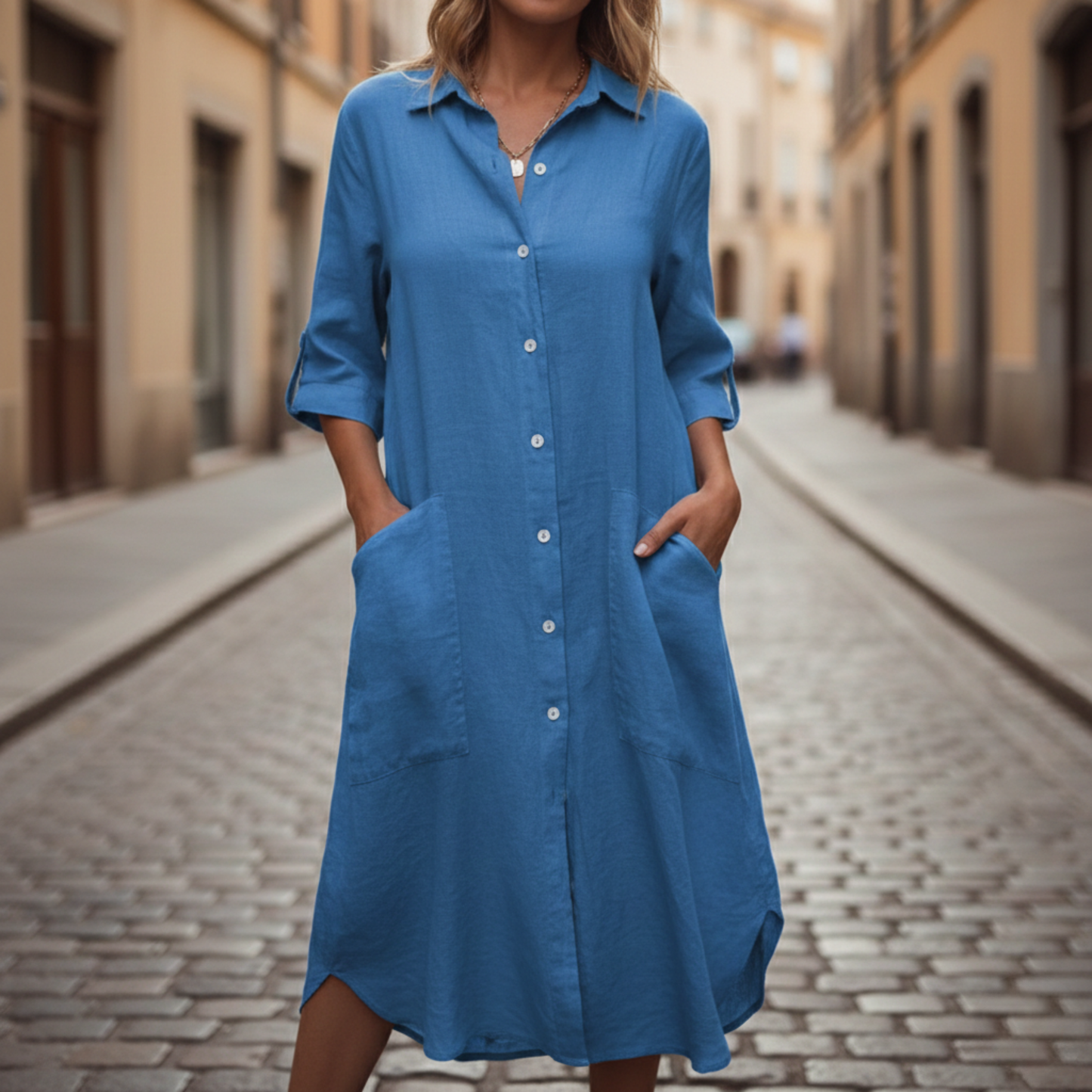 Relaxed Fit Casual Shirt Dress for Women - OutfitLondon