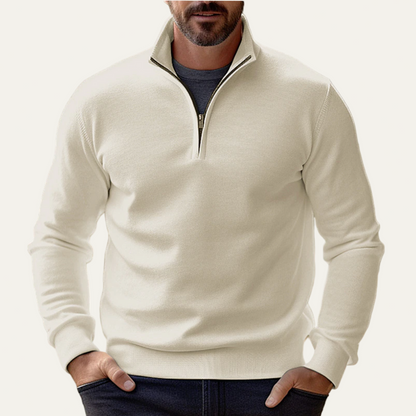 Men's Casual Quarter Zip Knit Sweater
