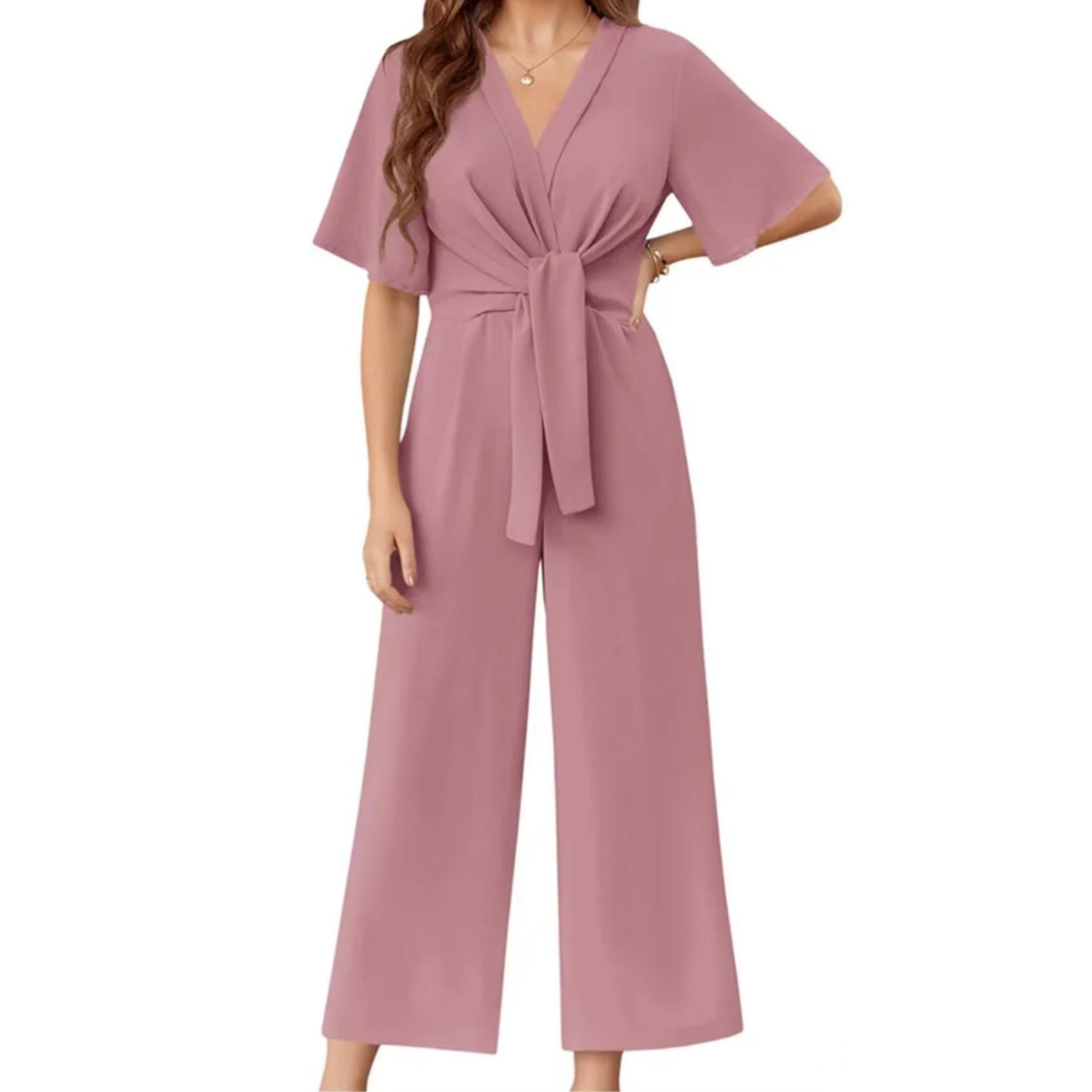 Chic Summer Knot Front Jumpsuit