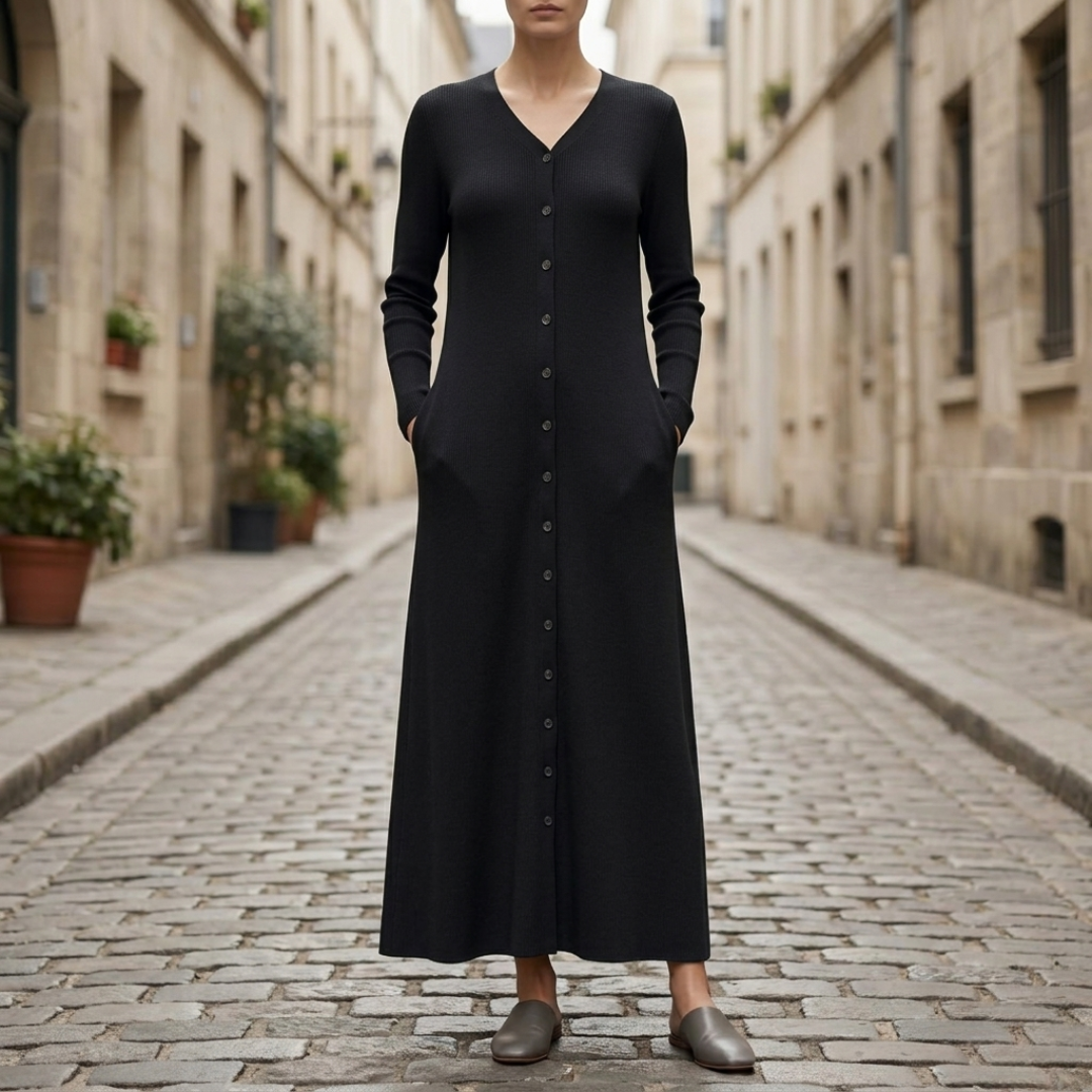 Fitted Long Sleeve Maxi Dress for Women