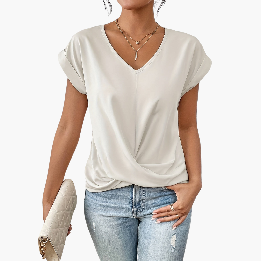 Relaxed Fit Womens Tee with Sweetheart Neckline