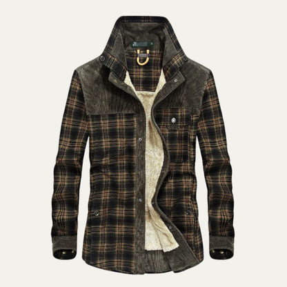 Warm Plaid Fleece Lined Shirt Jacket