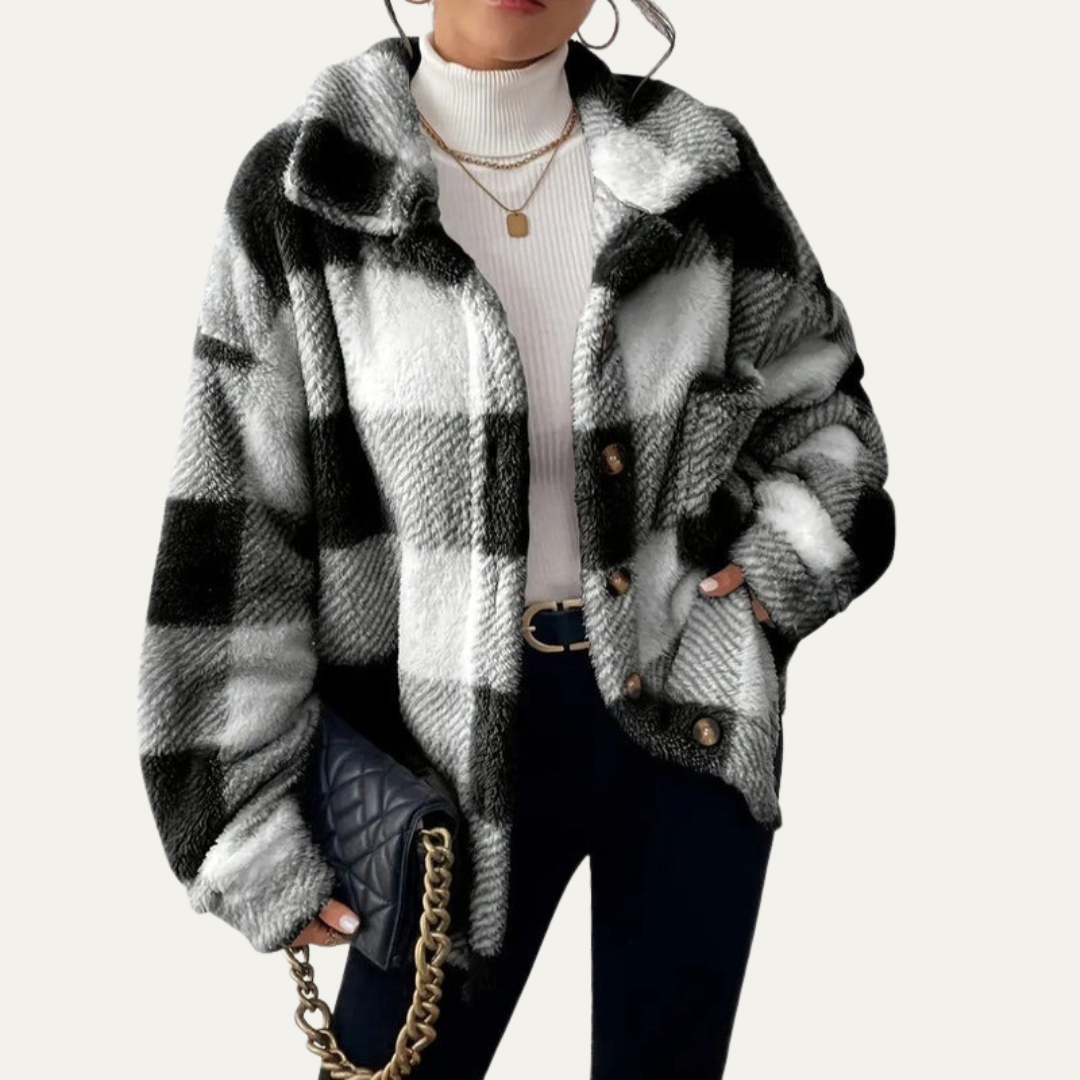 Ladies Large Check Flannel Jacket