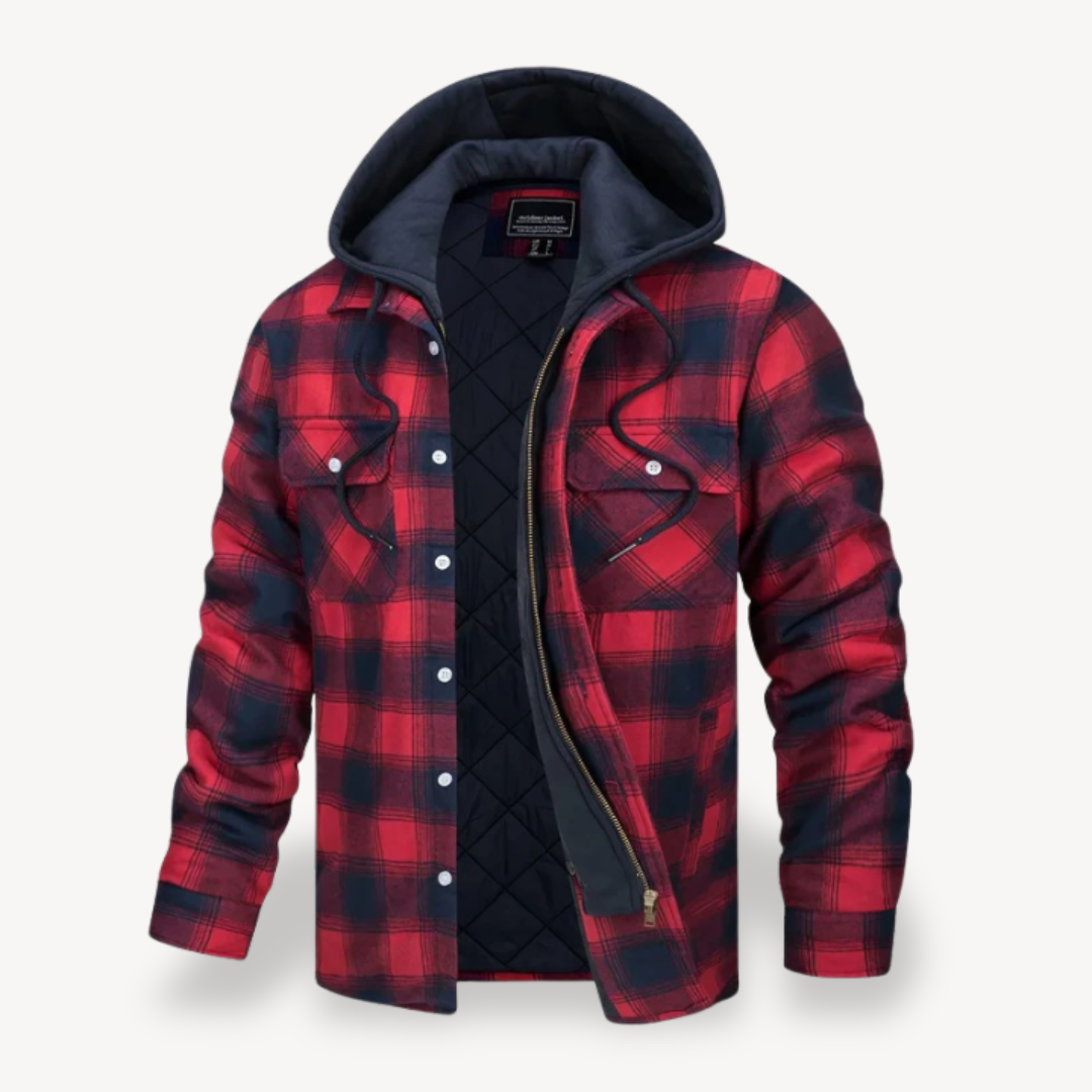 Warm Plaid Hoodie For Men