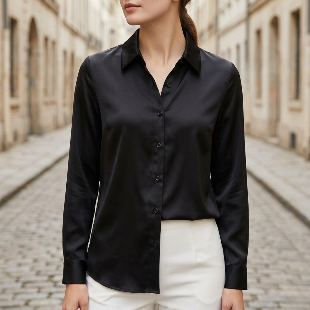 Ladies Elegant Long Sleeve Work Blouse Shirt